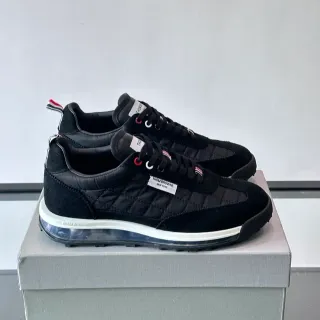 Thom Browne Black White Quilted Nylon Upper Suede Overlays Lifestyle Sneakers