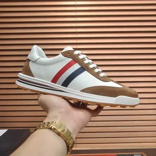 Thom Browne Classic Stripe Sneaker White Brown Red Blue Lifestyle Sneakers