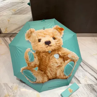 Tiffany & Co. Blue Brown Printed Teddy Bear Motif Canopy Handbag