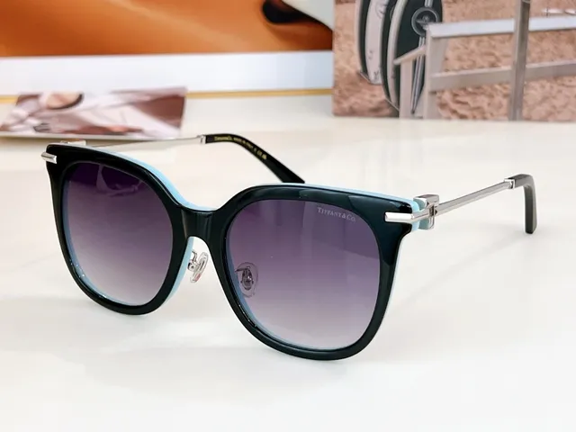 Tiffany & Co. Angular Cat-Eye Pink Acetate Gradient Brown Sunglasses 6