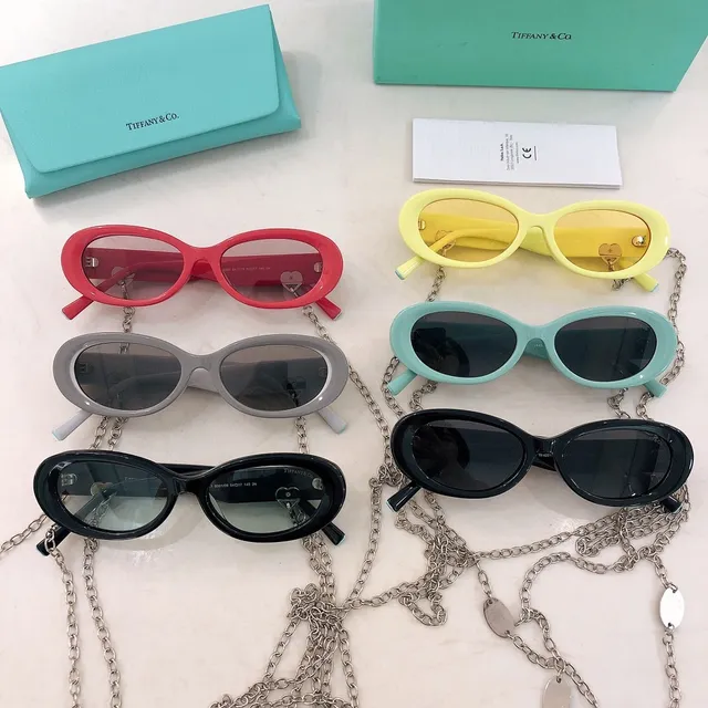 Tiffany & Co. Gray Silver Acetate Frame Translucent White Inner Rim Sunglasses 3