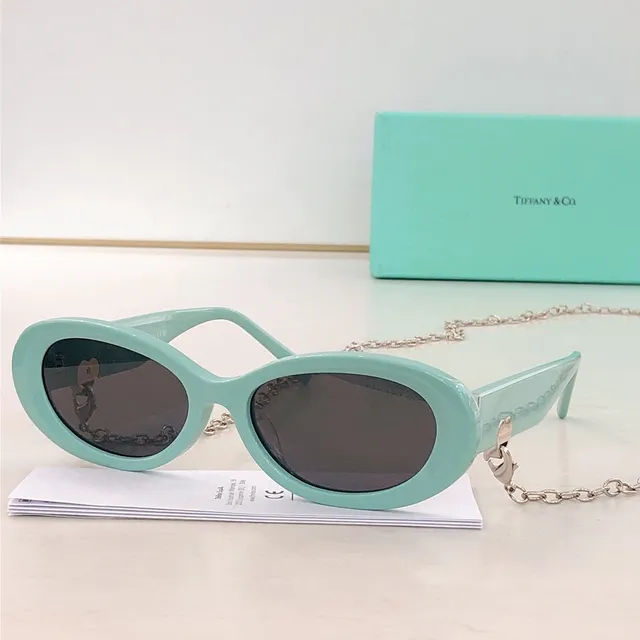Tiffany & Co. Gray Silver Acetate Frame Translucent White Inner Rim Sunglasses 4