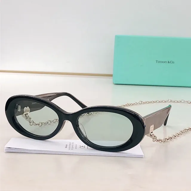 Tiffany & Co. Gray Silver Acetate Frame Translucent White Inner Rim Sunglasses 5