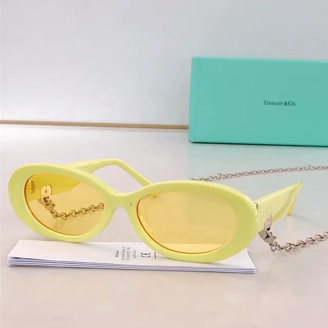 Tiffany & Co. Gray Silver Acetate Frame Translucent White Inner Rim Sunglasses 6