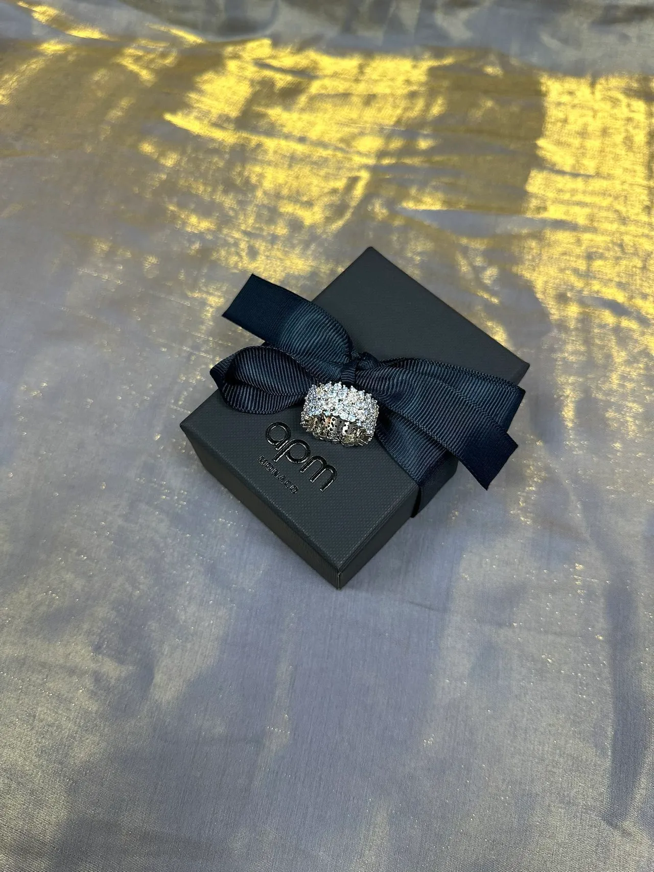 Tiffany & Co. Bague à large bande en diamants Pavé à multiples rangées 7