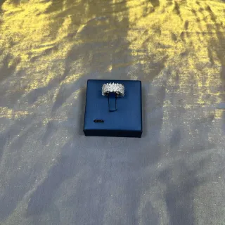Tiffany & Co. Silver Blue Wide Pavé Band Multi-Row Diamond Setting Ring