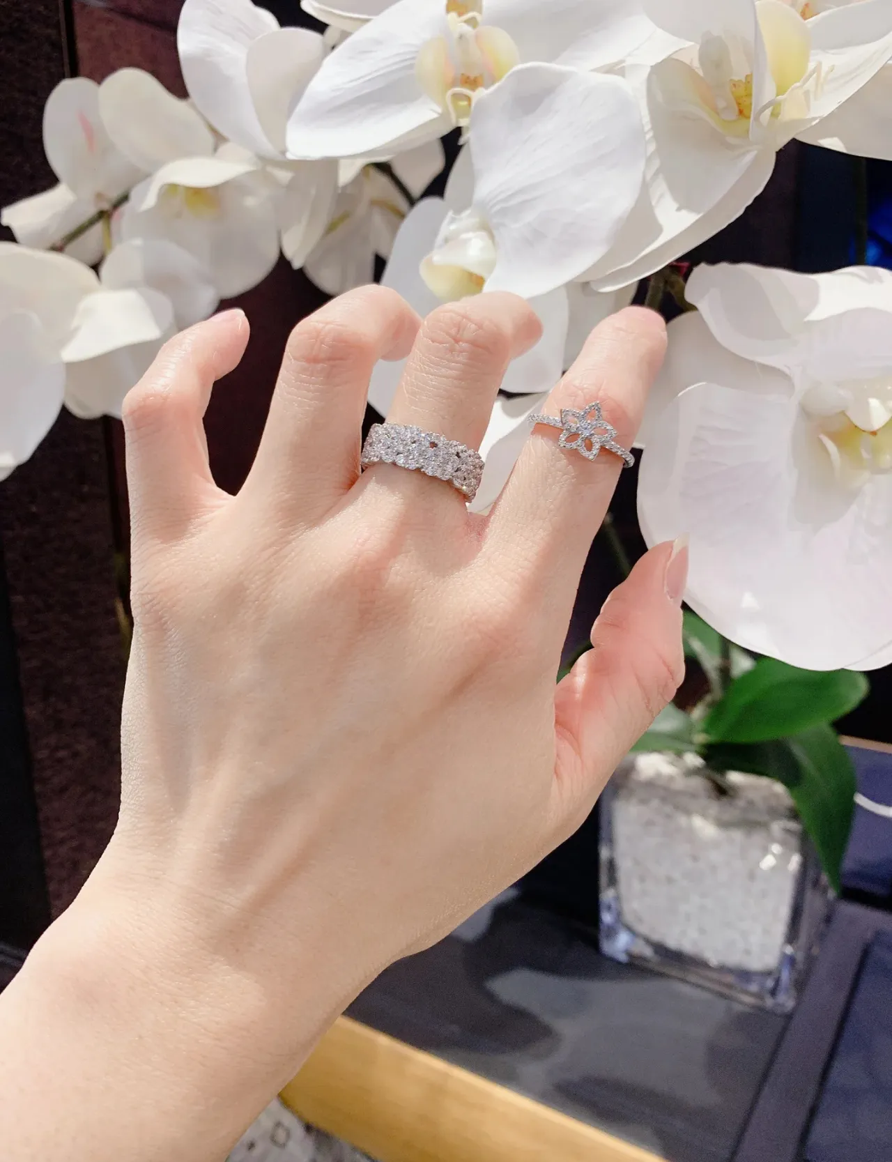 Tiffany & Co. Silver Blue Wide Pavé Band Multi-Row Diamond Setting Ring 2