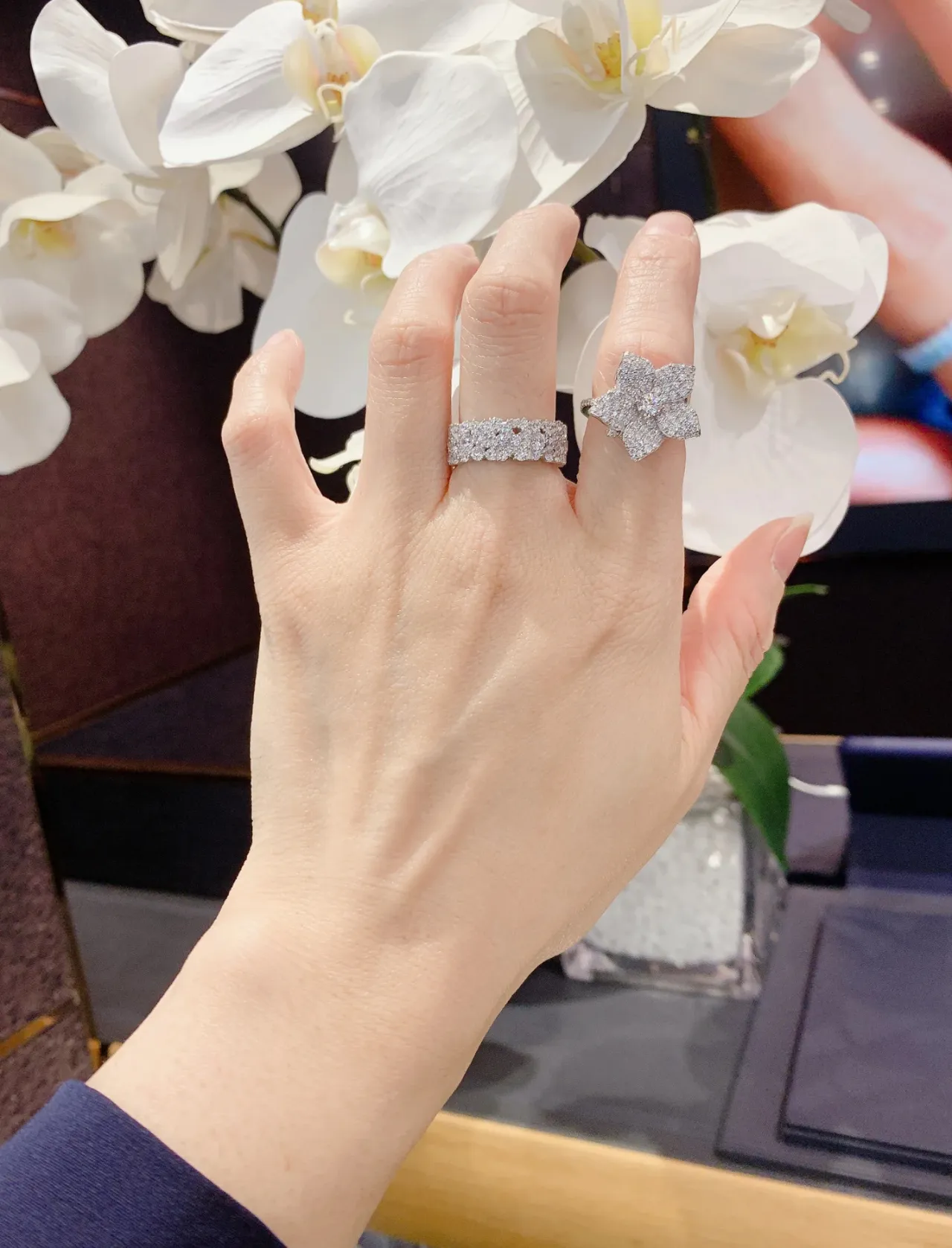 Tiffany & Co. Silver Blue Wide Pavé Band Multi-Row Diamond Setting Ring 4