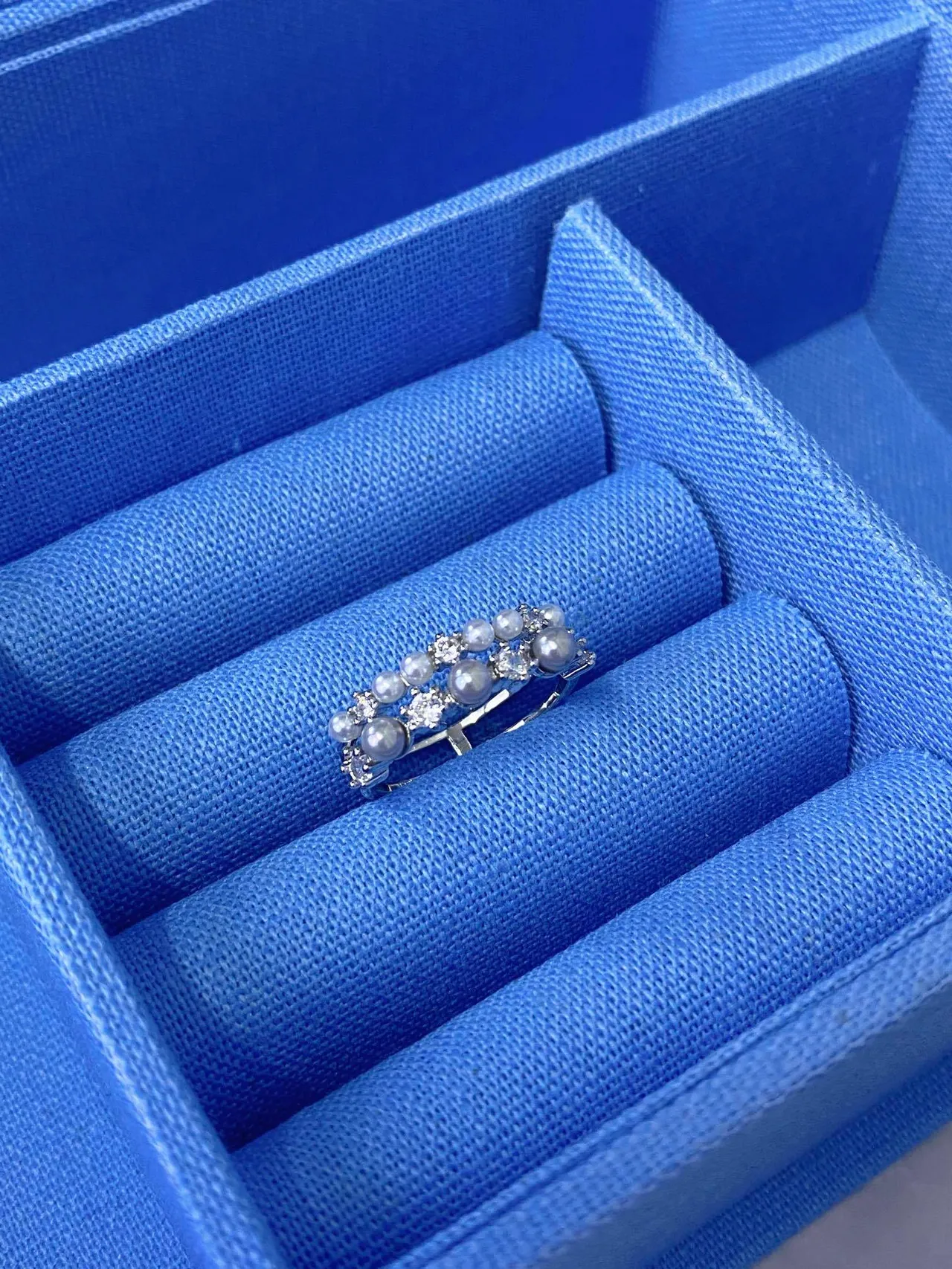 Tiffany & Co. Bague de perles et diamants empilée 6