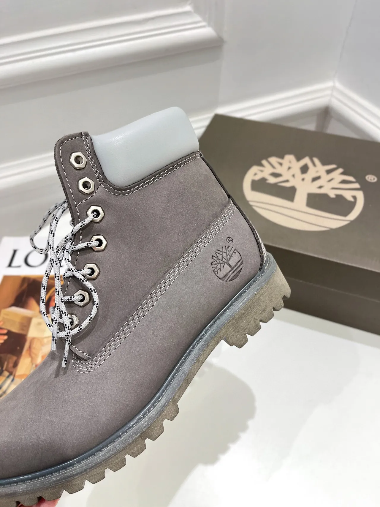 Timberland Premium 6-Inch رمادية سويد أحذية عمل 4