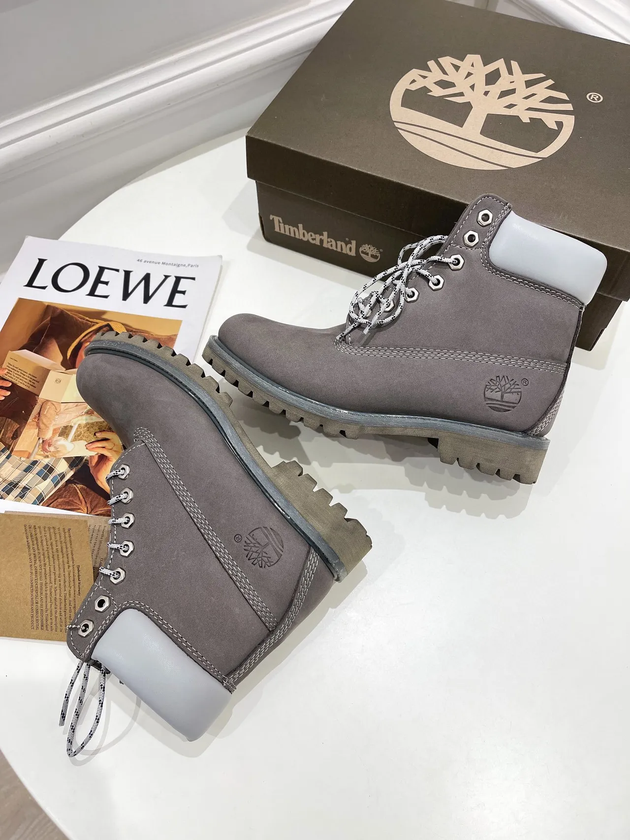 Timberland Premium 6-Inch رمادية سويد أحذية عمل 5