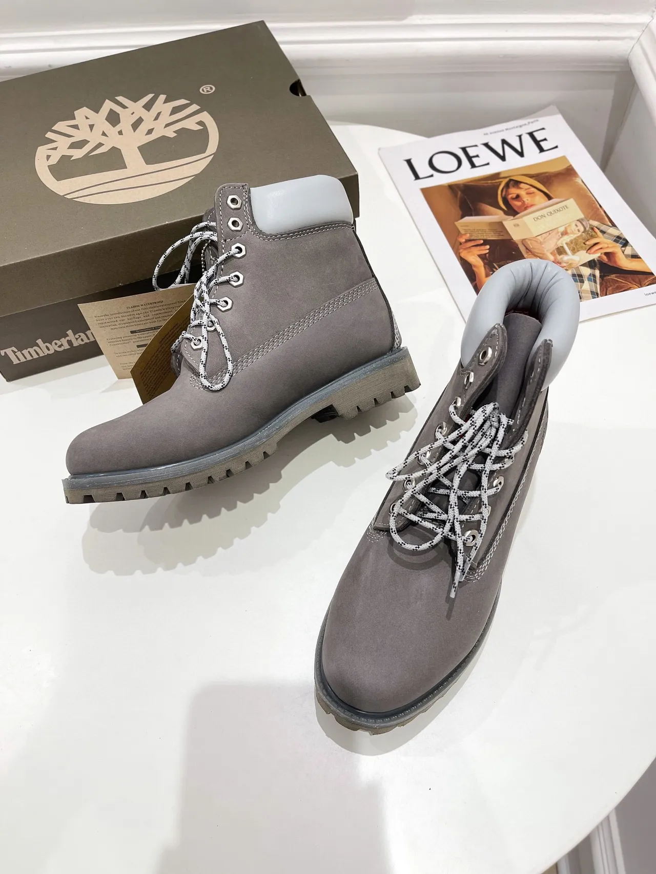 Timberland Premium 6-Inch رمادية سويد أحذية عمل 7