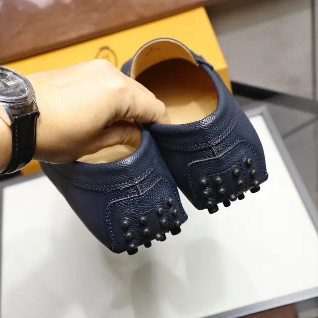 Tod's Horsebit حذاء لوفر أزرق بحري جلد نسيجي سهل الارتداء 2