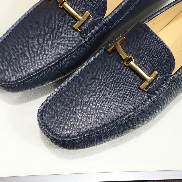 Tod's Horsebit حذاء لوفر أزرق بحري جلد نسيجي سهل الارتداء 6