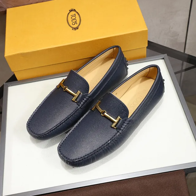 Tod's Horsebit حذاء لوفر أزرق بحري جلد نسيجي سهل الارتداء 8
