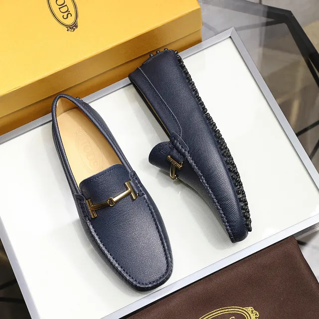 Tod's Horsebit حذاء لوفر أزرق بحري جلد نسيجي سهل الارتداء 9
