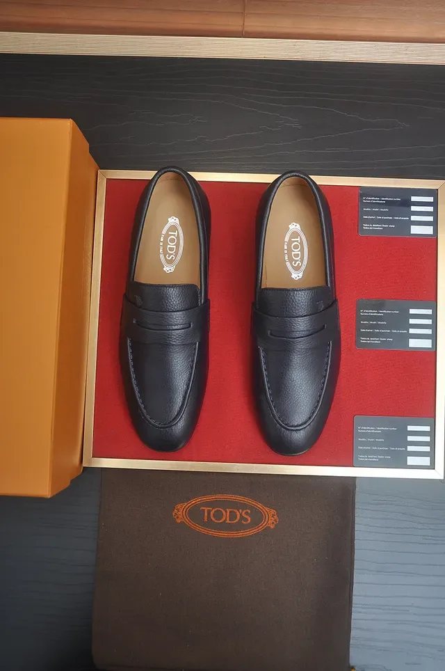 Tod's Penny Loafer Black Pebbled Leather Loafers 5