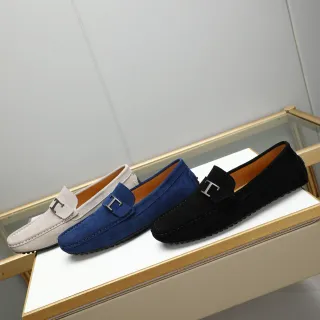 Tod's Gommino Loafer Mocasines de ante negro T-Bar Buckle