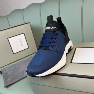 Tom Ford Navy Mesh and Synthetic Lifestyle Sneakers