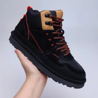UGG Black Orange High-Top Suede-Mesh Hybrid Upper Hiking Boots