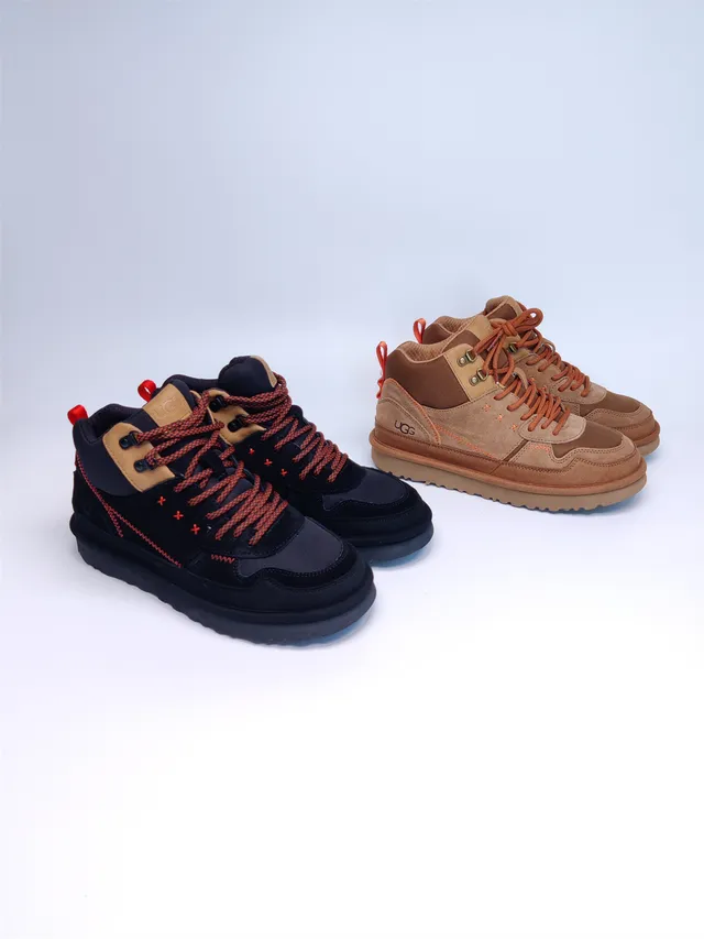 UGG Black Orange High-Top Suede-Mesh Hybrid Upper Hiking Boots 3