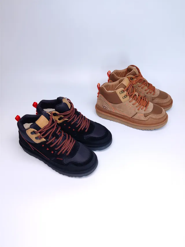 UGG Black Orange High-Top Suede-Mesh Hybrid Upper Hiking Boots 5