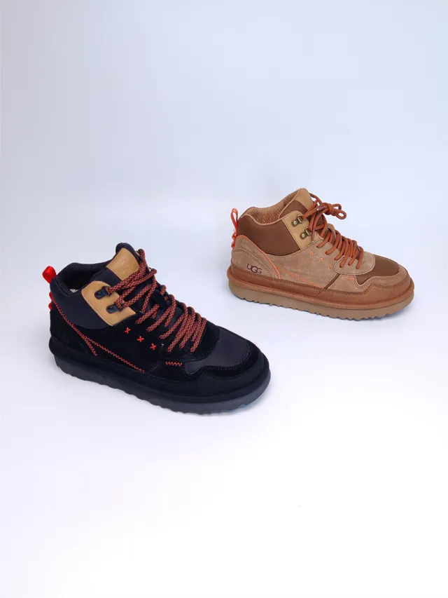 UGG Black Orange High-Top Suede-Mesh Hybrid Upper Hiking Boots 6