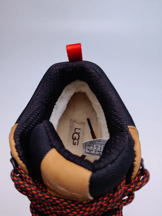 UGG Black Orange High-Top Suede-Mesh Hybrid Upper Hiking Boots 9