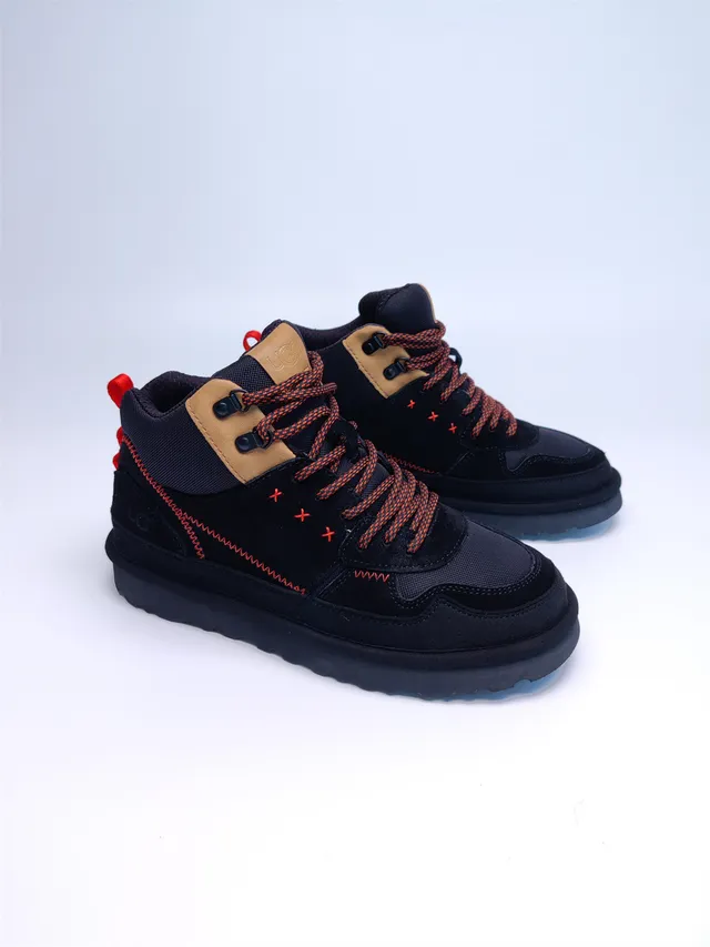 UGG Black Orange High-Top Suede-Mesh Hybrid Upper Hiking Boots 12