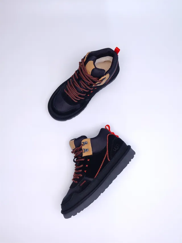 UGG Black Orange High-Top Suede-Mesh Hybrid Upper Hiking Boots 16