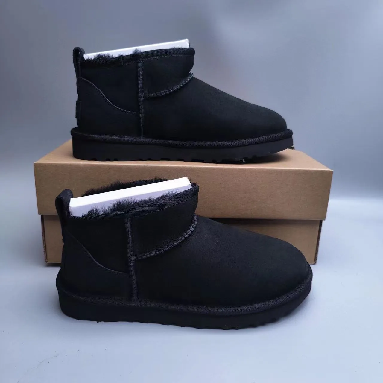 UGG Black Shearling-Lined Suede Upper Snow Boots 2