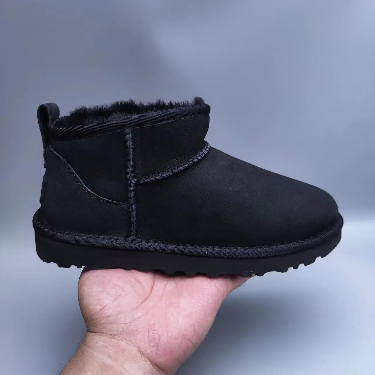 UGG Black Shearling-Lined Suede Upper Snow Boots 3