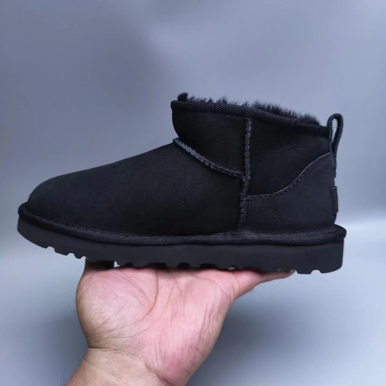 UGG Black Shearling-Lined Suede Upper Snow Boots 6