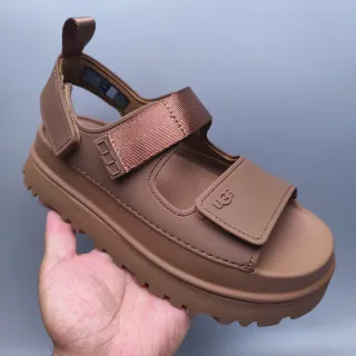 UGG Marron Beige Semelle de Plateforme Fermeture de Double Sangle Sandales Casuales
