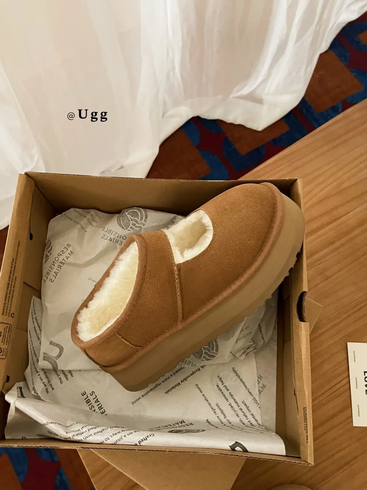 UGG Brown Beige Suede Upper Shearling-Lined Mary Jane Shoes 3