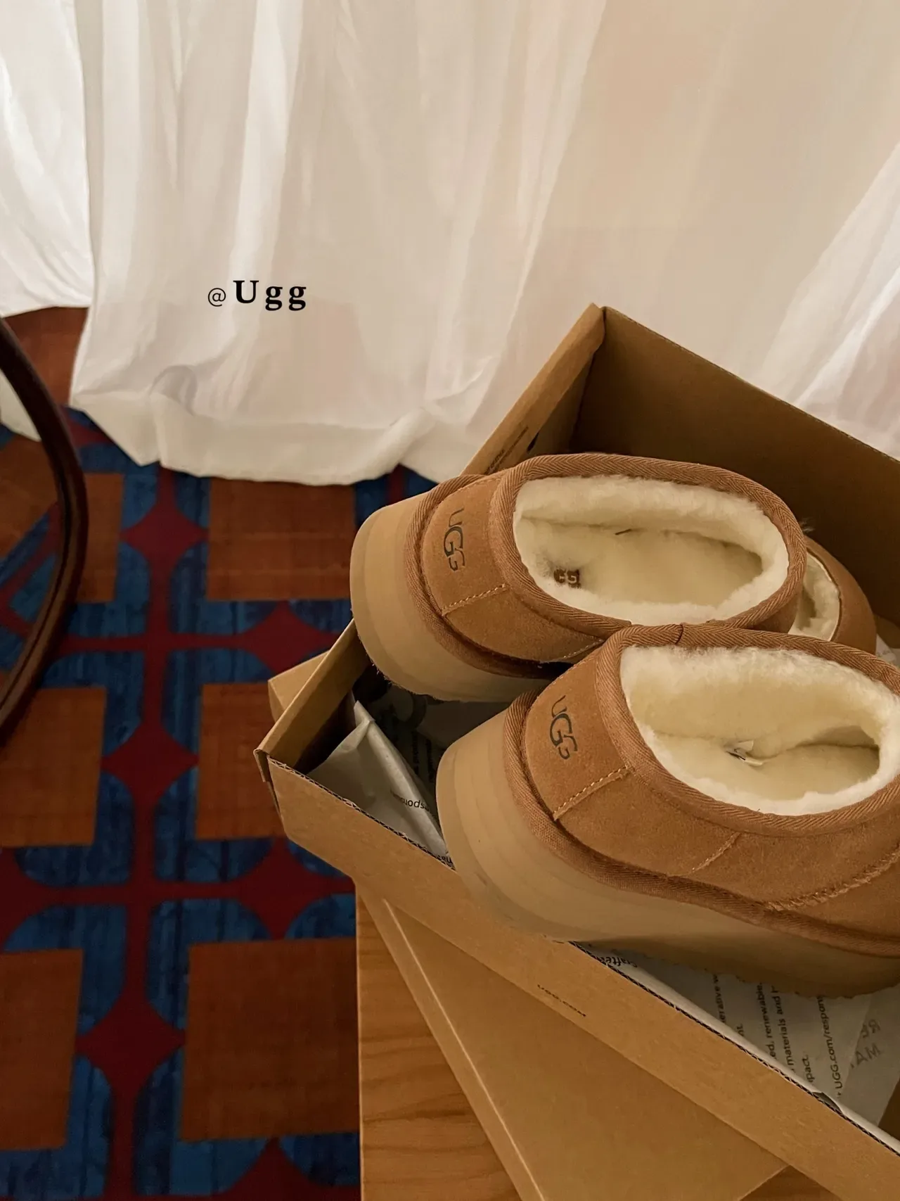UGG Brown Beige Suede Upper Shearling-Lined Mary Jane Shoes 4