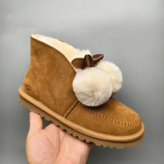 UGG Brown Beige Suede Upper Shearling-Lined Snow Boots