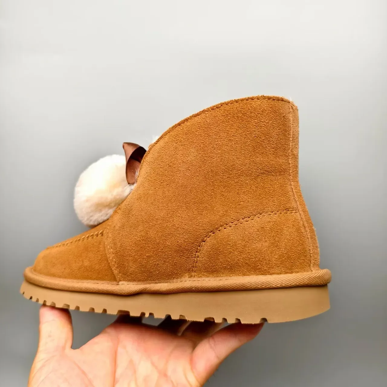 UGG Brown Beige Suede Upper Shearling-Lined Snow Boots 5