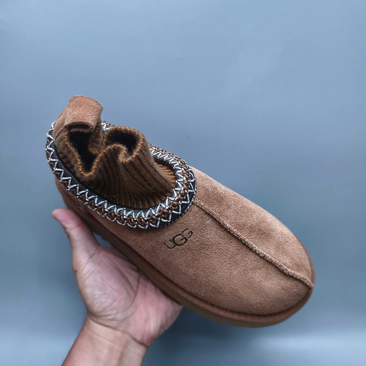 UGG Brown Suede Upper Knit Cuff Snow Boots 3