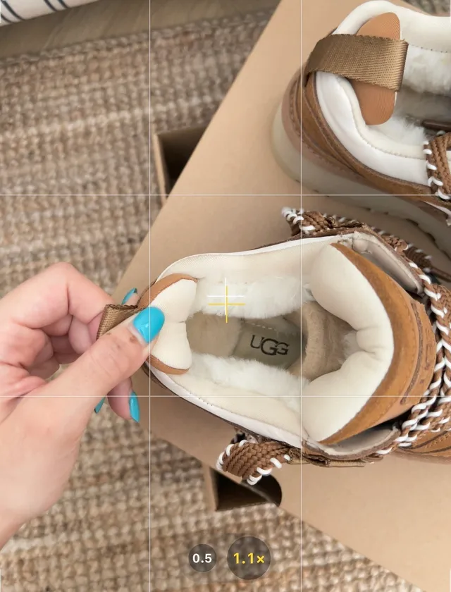 UGG Brown White Platform Sole Braided Rope Laces Chunky Sneakers 6