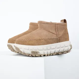 UGG Brown White Suede Upper Molded Platform Sole Snow Boots