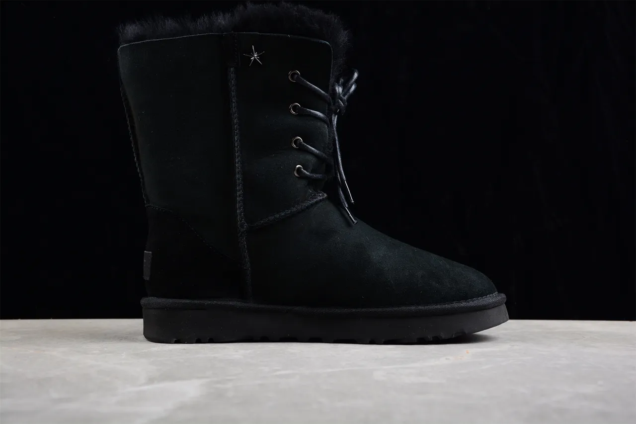 UGG Classic Lace-Up Star Black Snow Boots 5