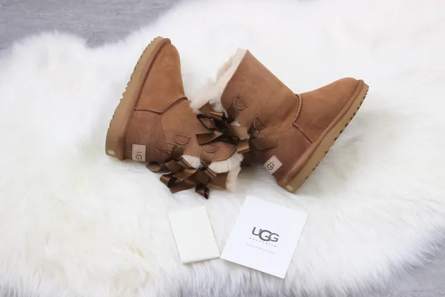 UGG Classic Mini Bow Chestnut Suede Ankle Boots 4