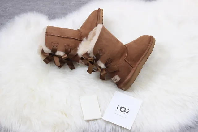 UGG Classic Mini Bow Chestnut Suede Ankle Boots 5