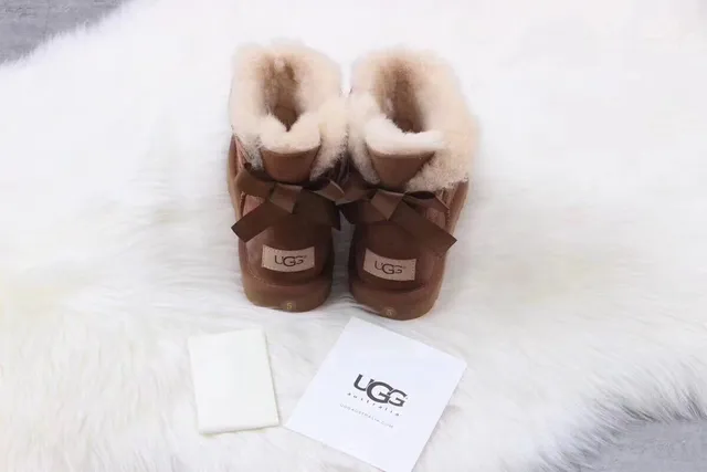 UGG Classic Mini Chestnut Brown Shearling-Lined Snow Boots 3