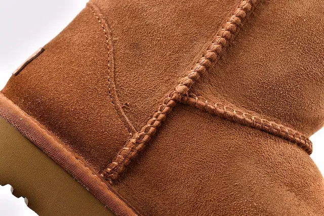 UGG Classic Mini Chestnut Suede Snow Boots 6