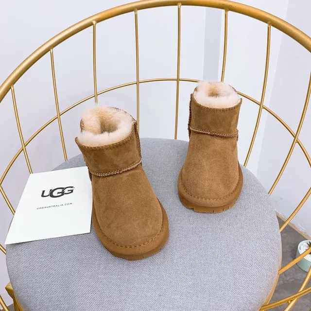 UGG Classic Mini Dusty Pink Suede Shearling-Lined Snow Boots 8