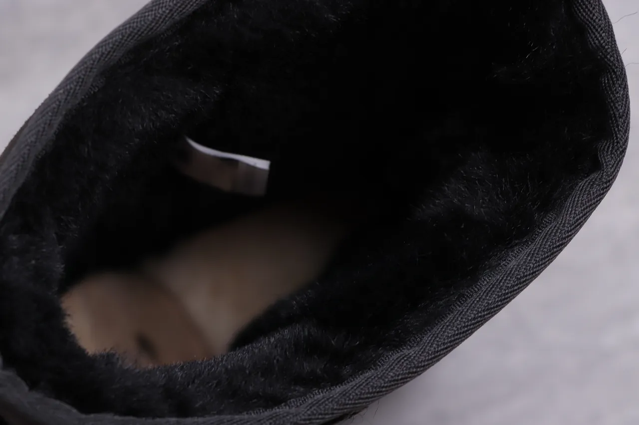 UGG Classic Short Black Suede Shearling-Lined Snow Boots 2