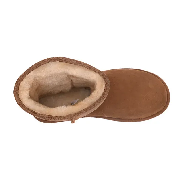 UGG Classic Short বাদামী সুয়েড শিয়ারলিং লাইন্ড স্নো বুট 11