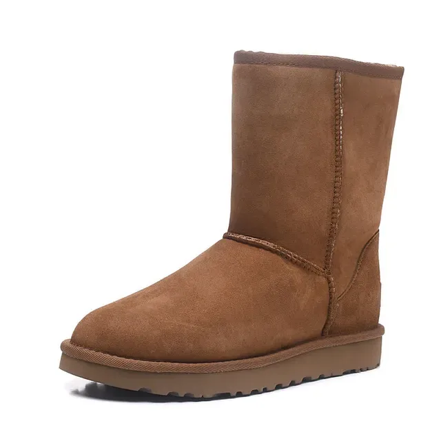 UGG Classic Short বাদামী সুয়েড শিয়ারলিং লাইন্ড স্নো বুট 13